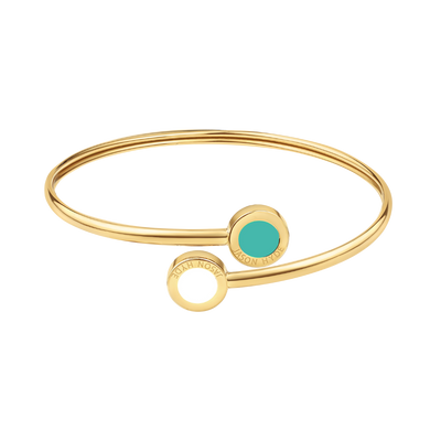 WHITE AND TURQUOISE CHIPS BANGLE