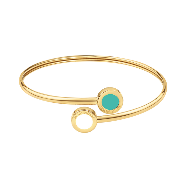 OCEAN TURQUOISE AND WHITE CHIPS BANGLE