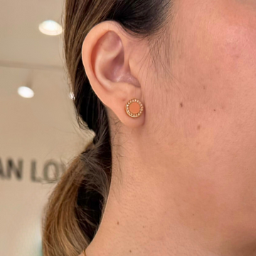 OCEAN APRICOT CRUSH CHIP WITH COLORED ZIRCONIA EARRINGS