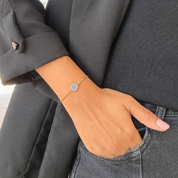 OCEAN PERSIAN BLUE CHIP WITH COLORED ZIRCONIA BRACELET
