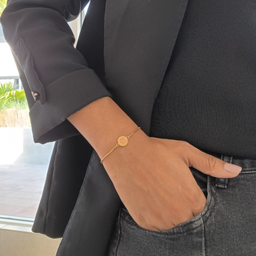OCEAN APRICOT CRUSH CHIP WITH COLORED ZIRCONIA BRACELET