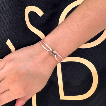 WEWA PINK CORD LIGHT PINK CHIP WITH ZIRCONIA BRACELET