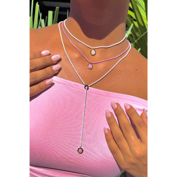 OCEAN LIGHT PINK CHIP LARIAT