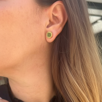 OCEAN OLIVE GREEN CHIP EARRINGS