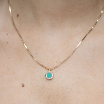 OCEAN TURQUOISE CHIP WITH ZIRCONIA NECKLACE