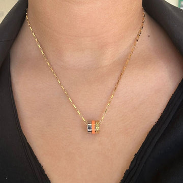 WEWA TUBE ORANGE CHIP NECKLACE