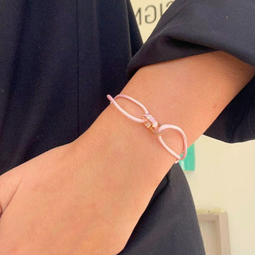WEWA PINK CORD LIGHT PINK CHIP IP RG BRACELET