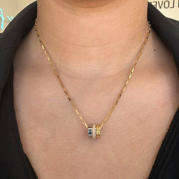 WEWA TUBE BEIGE CHIP NECKLACE
