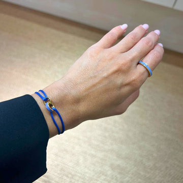 WEWA PERSIAN BLUE CORD AND CHIP BRACELET