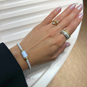 THALASSA WHITE CHAIN WHITE CHIP WITH ZIRCONIA MAGNET