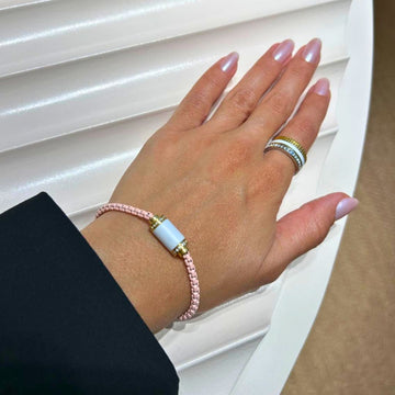 THALASSA LIGHT PINK CHAIN WHITE CHIP WITH ZIRCONIA MAGNET