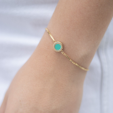 OCEAN TURQUOISE CHIP WITH ZIRCONIA BRACELET