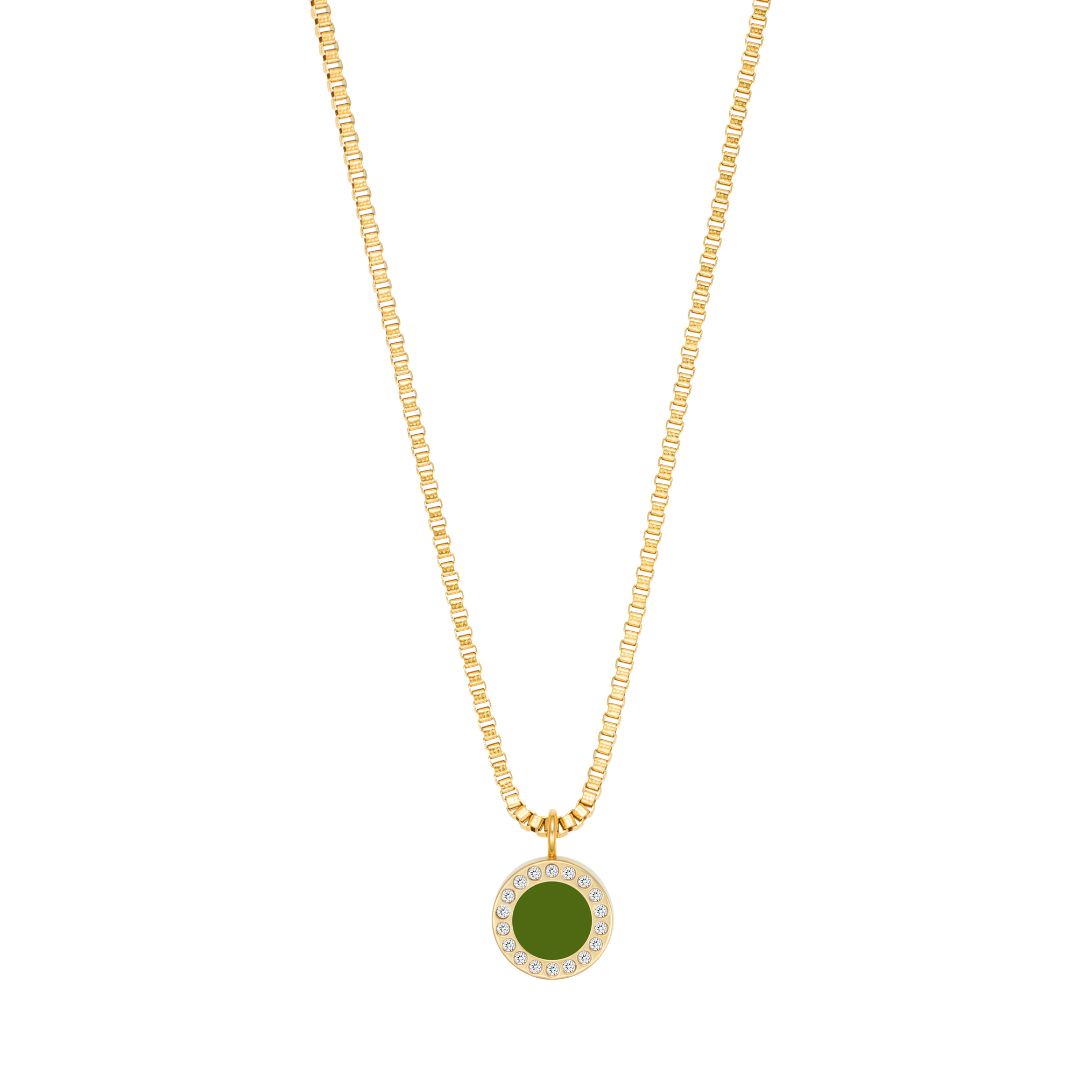 Olive Green  Ocean Chip Necklace