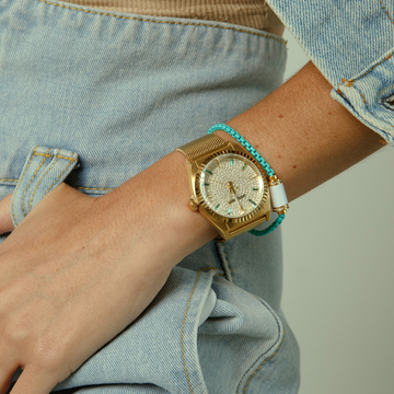 #RUBY-EIGHT | 36MM WATCH PAVE DIAL - MESH STRAP
