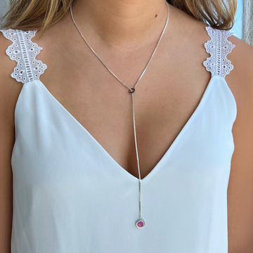 OCEAN ROSE VIOLET CHIP LARIAT