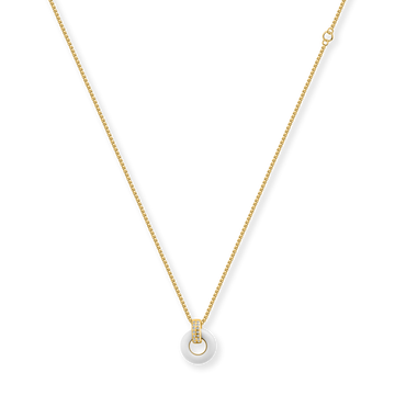 LIFESAVER WHITE CHIP WITH ZIRCONIA NECKLACE