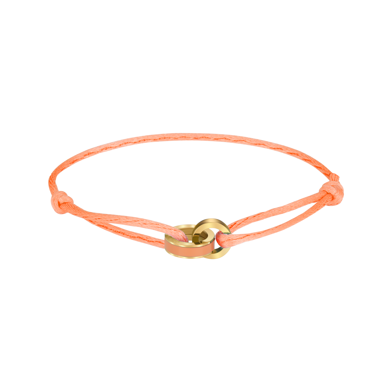 APRICOT CORD BRACELET WITH CRUSH CHIP 