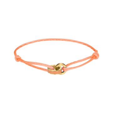 APRICOT CORD BRACELET WITH CRUSH CHIP 