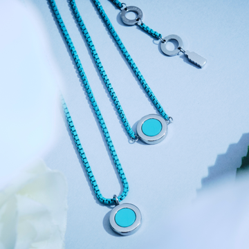 Sustainable jewelry featuring turquoise recycled plastic chips