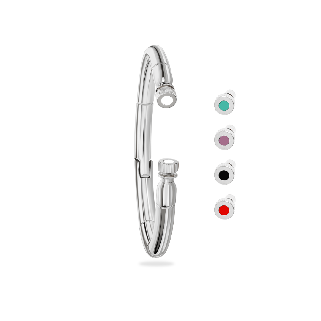Stainless Steel Seacap Chip Bangle 