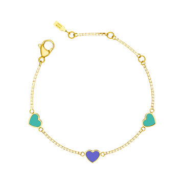 AMARE TURQUOISE AND PERSIAN BLUE CHIPS TRIO BRACELET