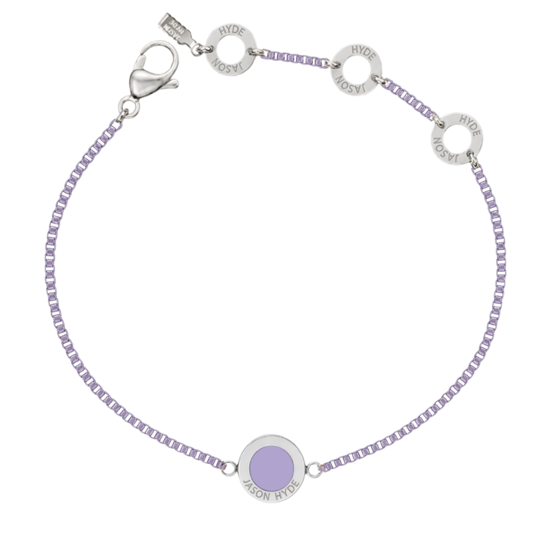 Lavender chain bracelet with matching charm.