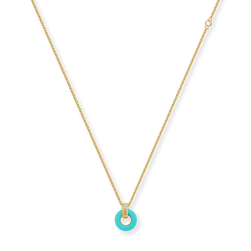 LIFESAVER TURQUOISE CHIP WITH ZIRCONIA NECKLACE