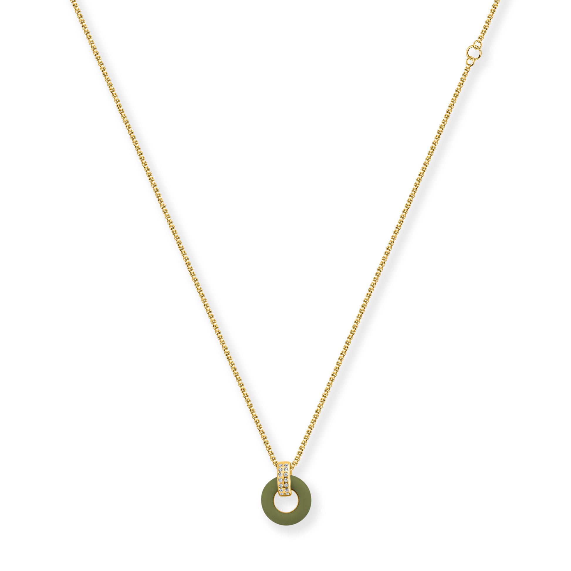 Olive Green Lifesaver Necklace