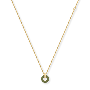LIFESAVER OLIVE GREEN CHIP WITH ZIRCONIA NECKLACE