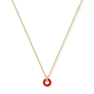 LIFESAVER RED CHIP WITH ZIRCONIA NECKLACE