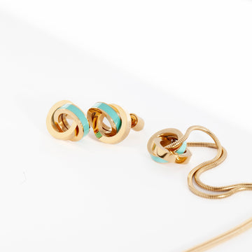 WEWA SAILOR KNOT TURQUOISE CHIP EARRING