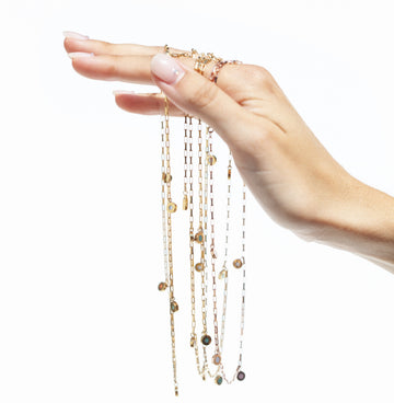 NEW WAVE HANGING 5 CHIPS MULTICOLOR NECKLACE