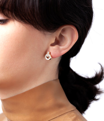 NEREIDA WHITE CHIP WITH ZIRCONIA EARRINGS