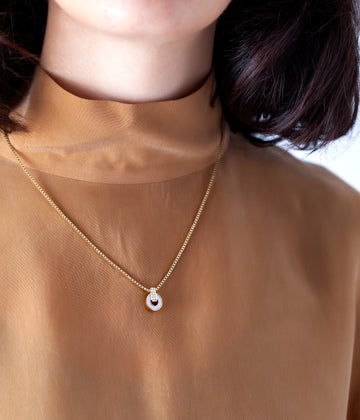 NEREIDA WHITE CHIP WITH ZIRCONIA NECKLACE