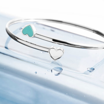 AMARE TURQUOISE AND WHITE CHIPS BANGLE SS