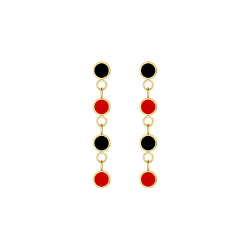 NEW WAVE CASCADE 4 BLACK AND RED CHIPS EARRING