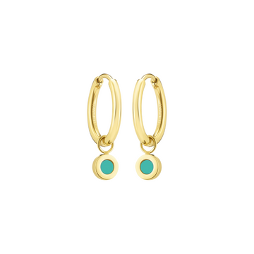 NEW WAVE HOOPS HANGING TURQUOISE CHIP