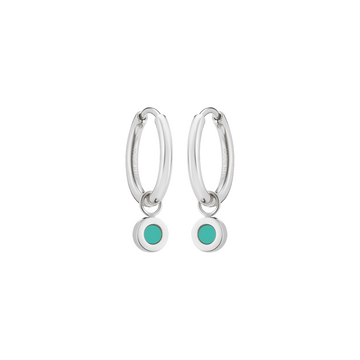 NEW WAVE HOOPS HANGING TURQUOISE CHIP SS