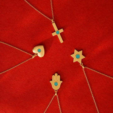 New Wave Symbols Gold Pendant Necklaces  Jason Hyde
