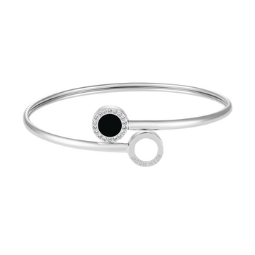 OCEAN BLACK AND WHITE CHIPS WITH ZIRCONIA BANGLE