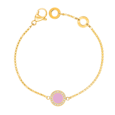 Sustainable Ocean Fondant Pink Chip with Zirconia Bracelet