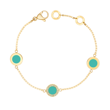 TURQUOISE WITH ZIRCONIA CHIPS TRIO BRACELET