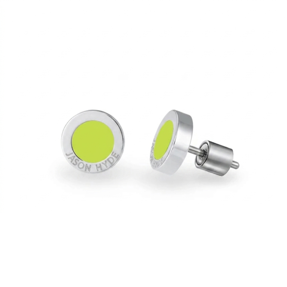 Silver Ocean Green Charm Earrings 