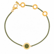 Olive Green chain bracelet with a matching circular enamel charm 