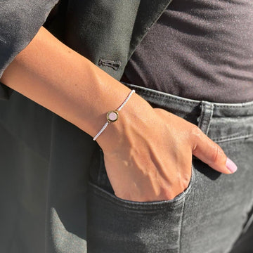 OCEAN LIGHT PINK CHAIN LIGHT PINK CHIP BRACELET