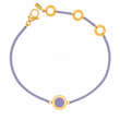 Persian blue chain bracelet with a matching circular enamel charm