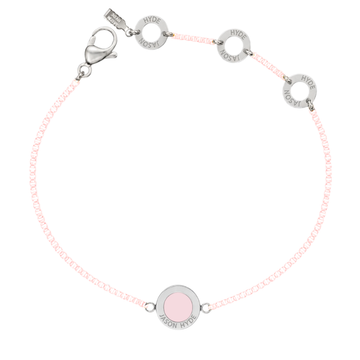 Pink chain bracelet with matching charm.