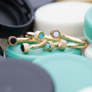 Modern gold open rings with colorful enamel chips