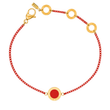Red chain bracelet with a matching circular enamel charm