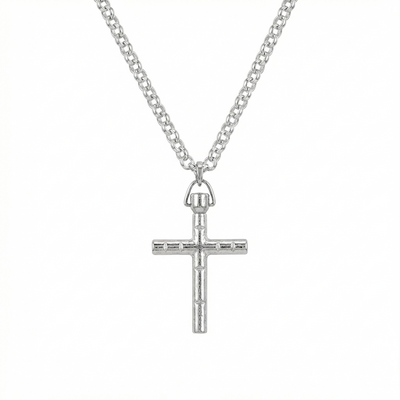 SEACAP Silver Cross Charm White Chip